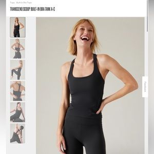 Athleta TRANSCEND SCOOP BUILT-IN BRA TANK A-C